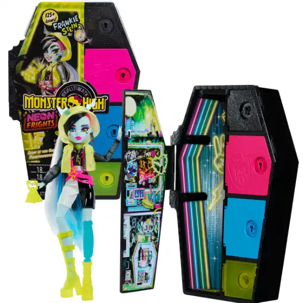 Игровой набор Monster High Neon Fright "Фрэнки Штейн и Секреты в ее шкафу "