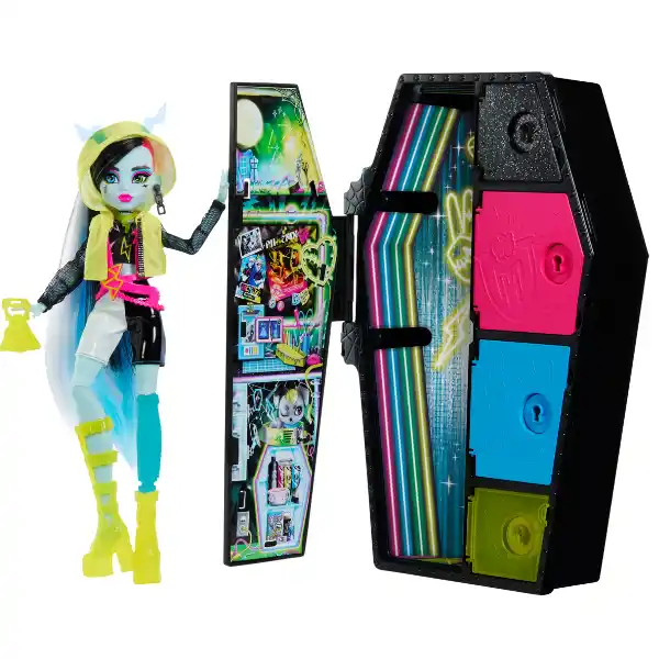 Игровой набор Monster High Neon Fright "Фрэнки Штейн и Секреты в ее шкафу "