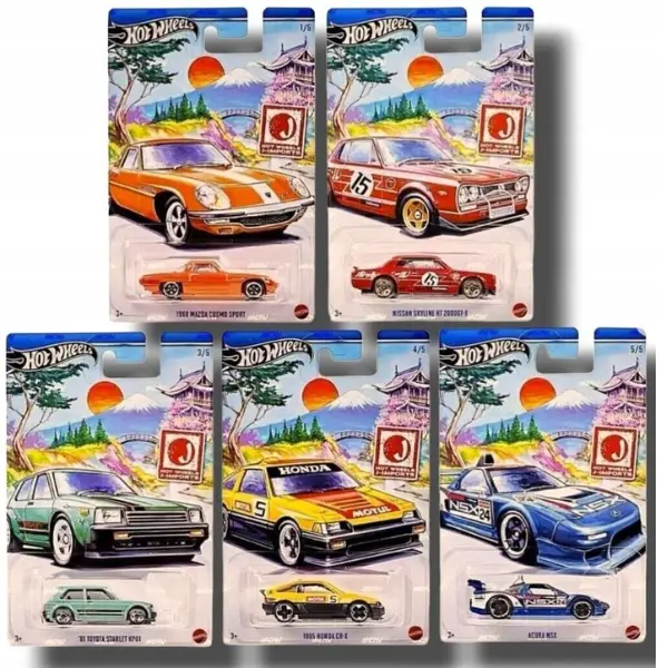 Hot Wheels Seria tematică J-Import 1:64, 5 modele
