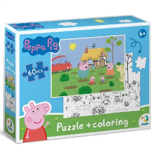 Puzzle 2 în 1 „Disctracție în grădină”, seria Peppa Pig, 60 elem.