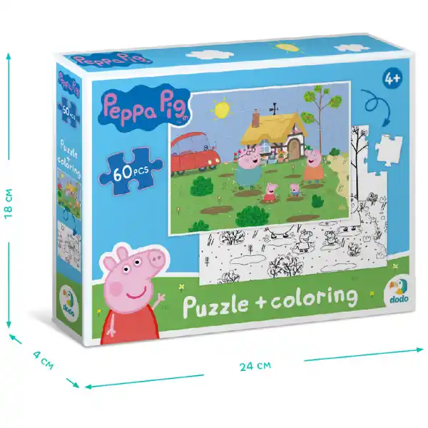 Puzzle 2 în 1 „Disctracție în grădină”, seria Peppa Pig, 60 elem.