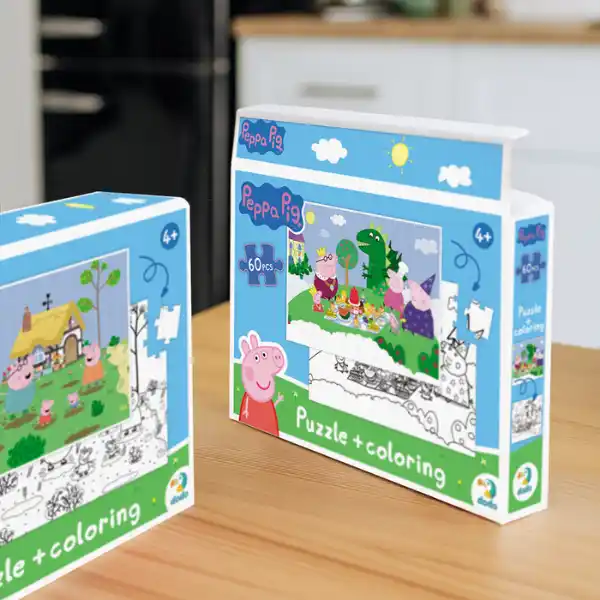 Puzzle 2 în 1 „Disctracție în grădină”, seria Peppa Pig, 60 elem.