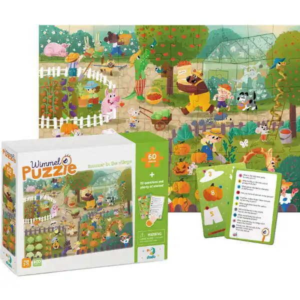Joc de dezvoltare-puzzle „Vara în sat”, seria Wimmelpuzzle, 60 elem.