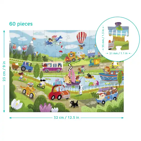Joc de dezvoltare-puzzle „Vara în sat”, seria Wimmelpuzzle, 60 elem.