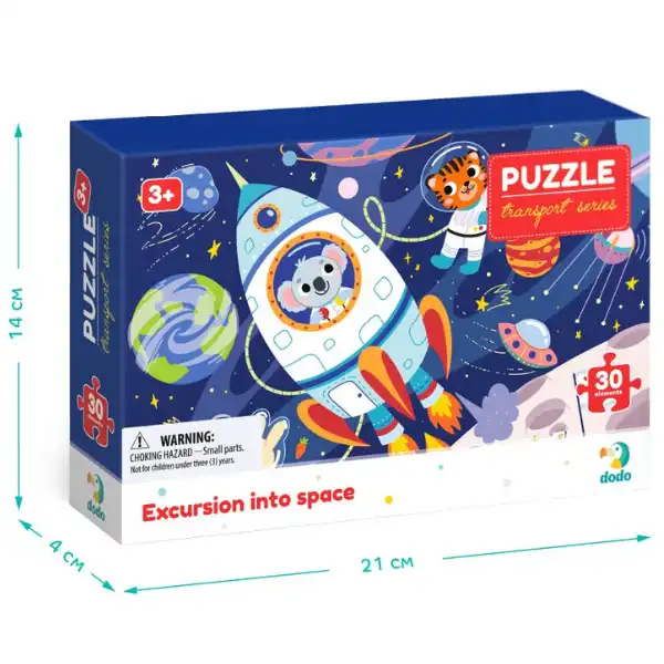 Puzzle „Excursie în spațiu”, seria Transport, 30 elem.