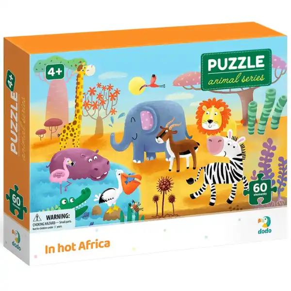 Puzzle „În Africa fierbinte”, seria Animale, 60 elem.