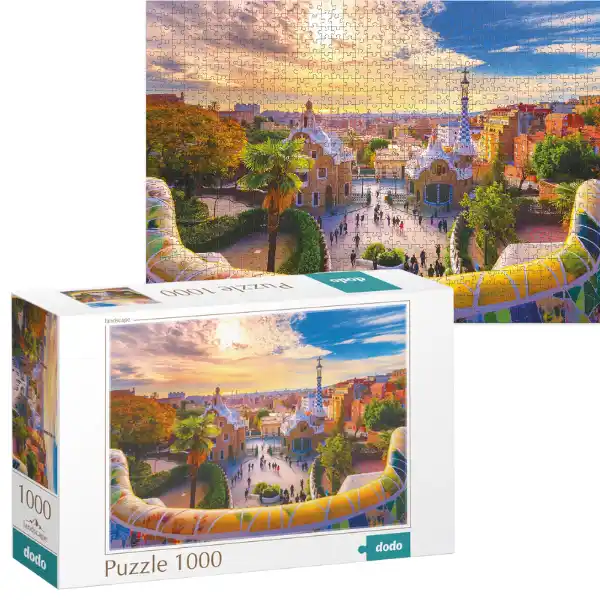 Puzzle „Parcul Güell din Barcelona. Spania”, seria Peisaje, 1000 elem.