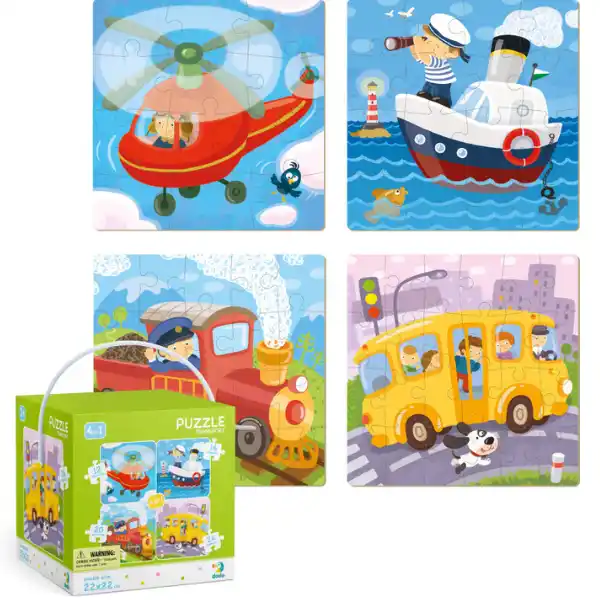 Puzzle 4 în 1 „Transport”
