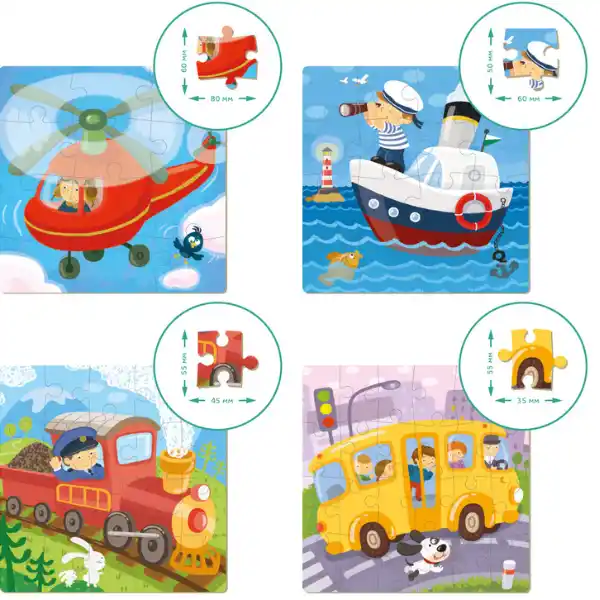 Puzzle 4 în 1 „Transport”