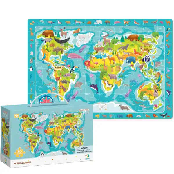 Puzzle „Lumea animalelor”, seria Puzzle de observație, 80 elem.