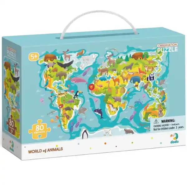 Puzzle „Lumea animalelor”, seria Puzzle de observație, 80 elem.