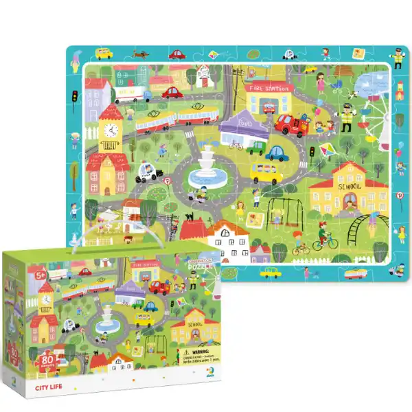 Puzzle „Viața în oraș”, seria Puzzle de observație, 80 elem.