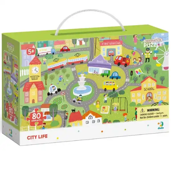 Puzzle „Viața în oraș”, seria Puzzle de observație, 80 elem.