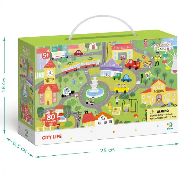 Puzzle „Viața în oraș”, seria Puzzle de observație, 80 elem.
