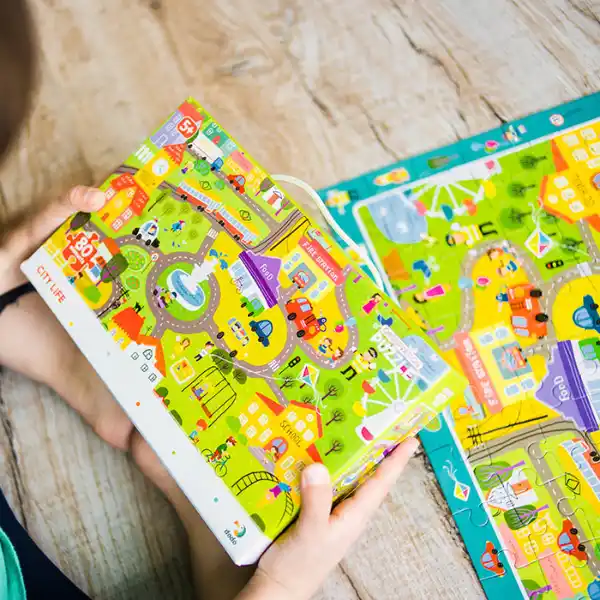 Puzzle „Viața în oraș”, seria Puzzle de observație, 80 elem.