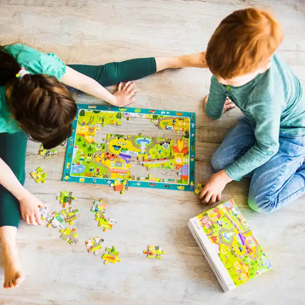 Puzzle „Viața în oraș”, seria Puzzle de observație, 80 elem.
