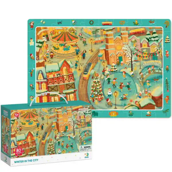Puzzle „Iarna în oraș”, seria Puzzle de observație, 80 elem.