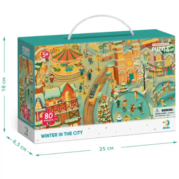 Puzzle „Iarna în oraș”, seria Puzzle de observație, 80 elem.