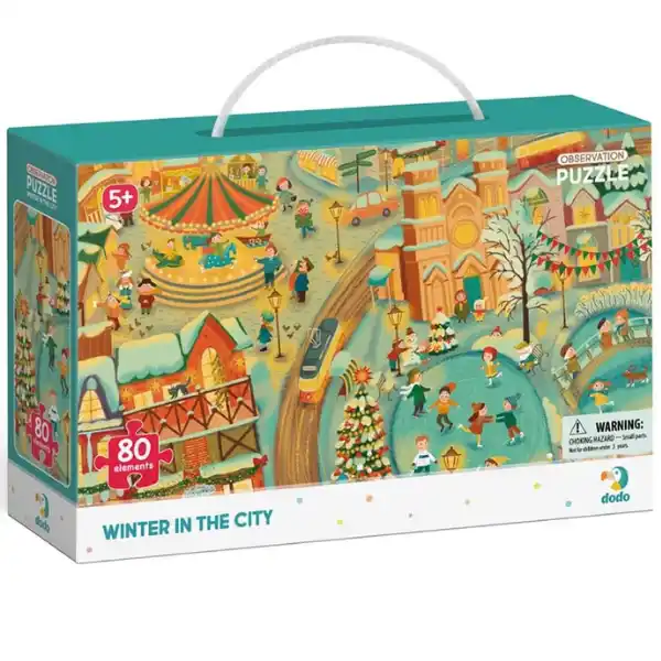 Puzzle „Iarna în oraș”, seria Puzzle de observație, 80 elem.