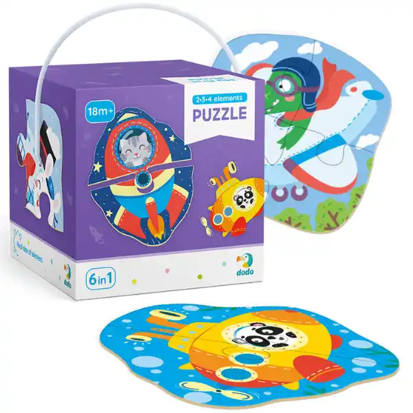 Пазлы 6 в 1 "Транспорт"