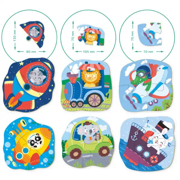 Пазлы 6 в 1 "Транспорт"