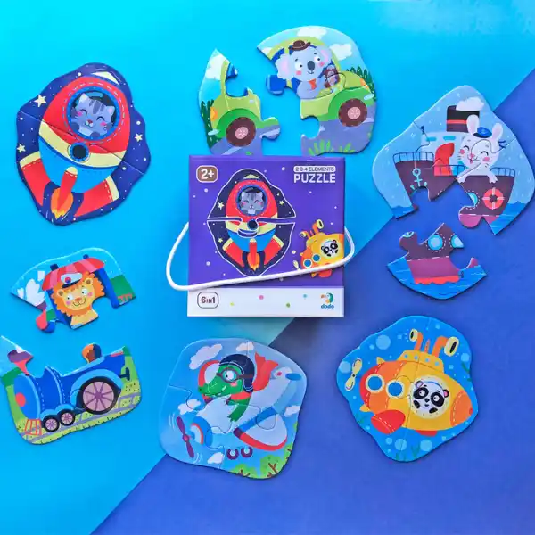 Пазлы 6 в 1 "Транспорт"