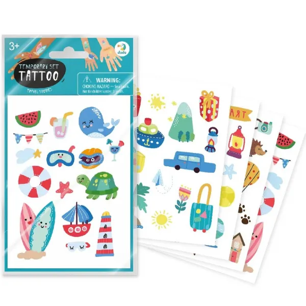 Set de tatuaje temporare pentru copii "Istorii din vacanță", 64 buc.