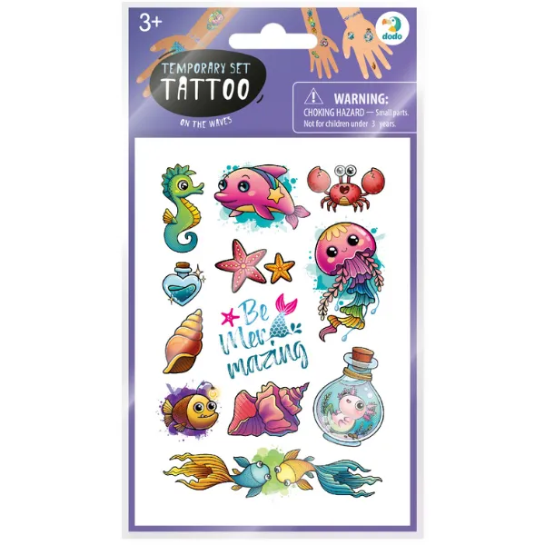 Set de tatuaje temporare pentru copii "Pe valuri", 40 buc.