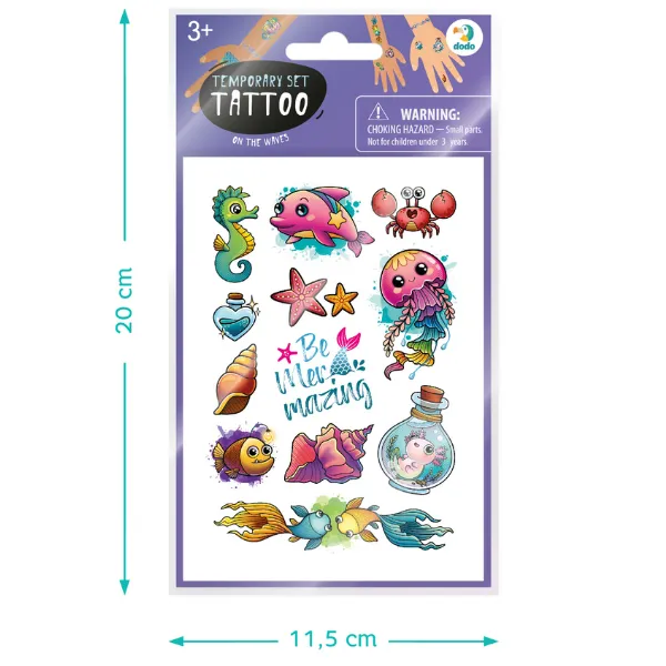 Set de tatuaje temporare pentru copii "Pe valuri", 40 buc.