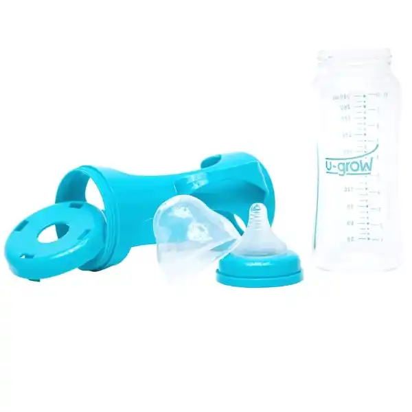 Бутылочка с защитой, стекло, 280 мл