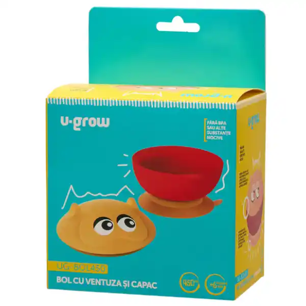 Миска с присоской и крышкой, 450 мл