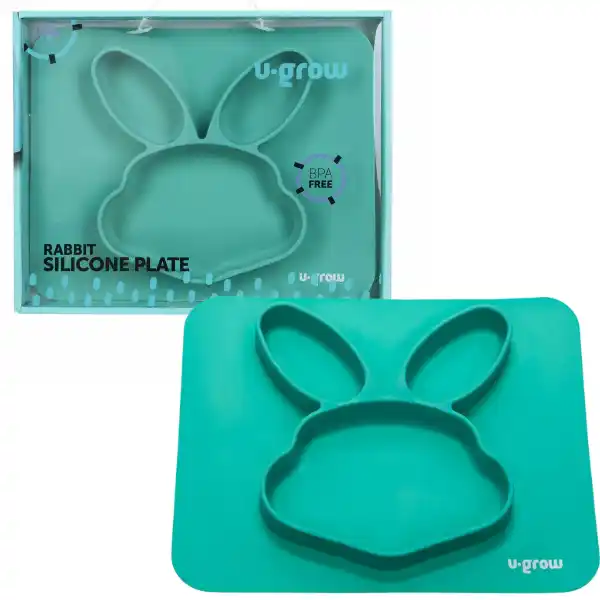 Силиконовая тарелка с отделениями "Зайчик"