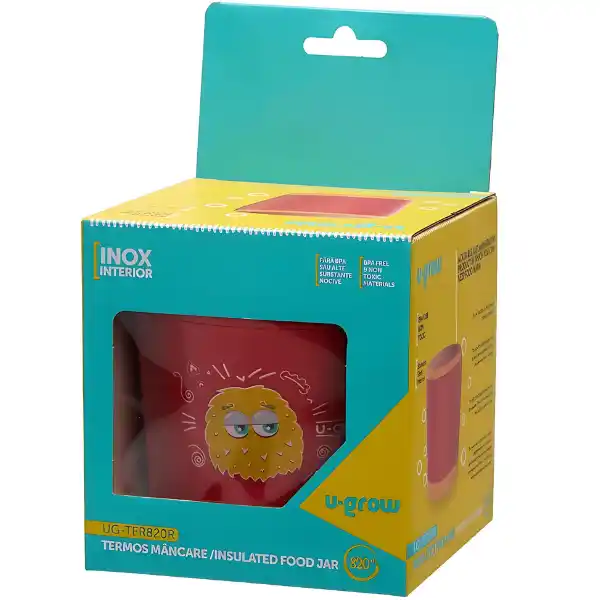 Контейнер-термос для еды с внутренней отделкой из нержавеющей стали, 820 мл