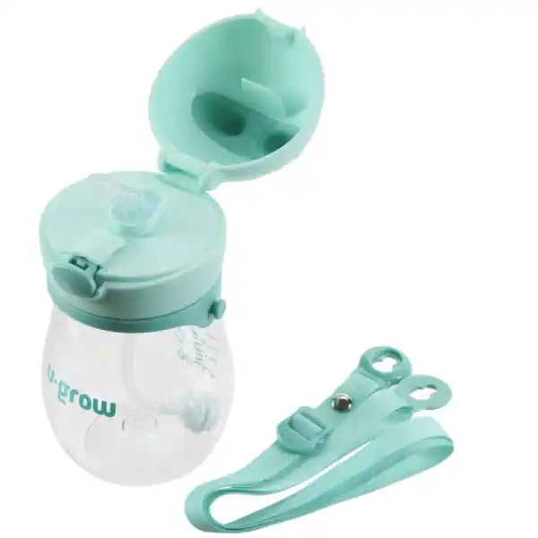 Бутылка с соломинкой и ремешком, 330 мл