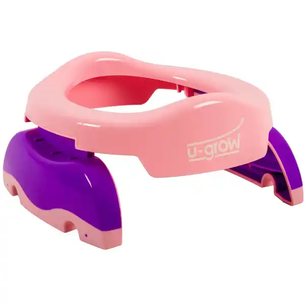 Дорожный складной горшок и 10 одноразовых пакета, розового цвета