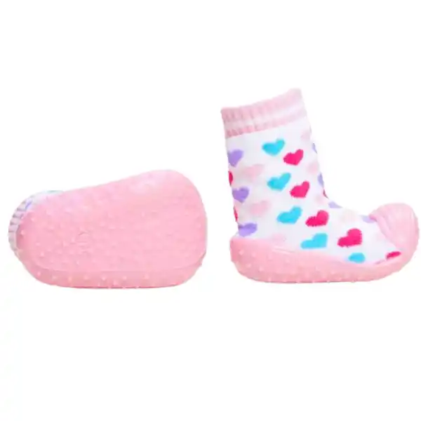 Șosete cu inimioare antiderapante pentru copii, mărimea 19