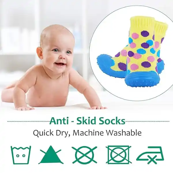 Детские противоскользящие носки "Разноцветные точки", размер 21