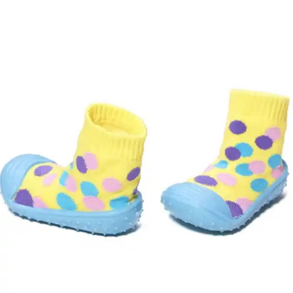 Șosete cu inimioare antiderapante pentru copii „Buline mlticolore”, mărimea 22