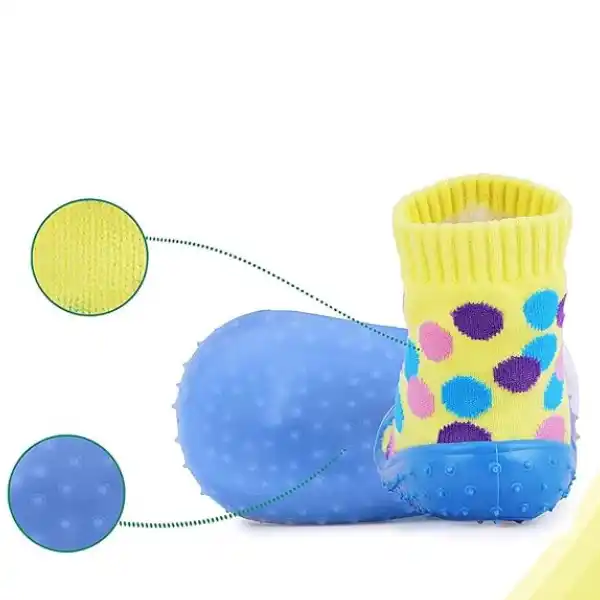 Șosete cu inimioare antiderapante pentru copii „Buline mlticolore”, mărimea 22