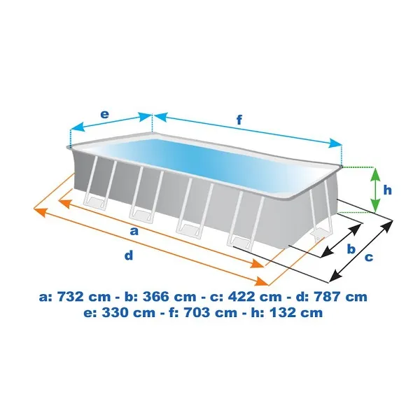 Piscină ULTRA XTR FRAME 732x366x132см, 31805L, cadru metalic