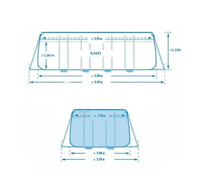 Piscină PRISM FRAME RECTANGULAR 400x200x122cm, 8418L, cadru metalic