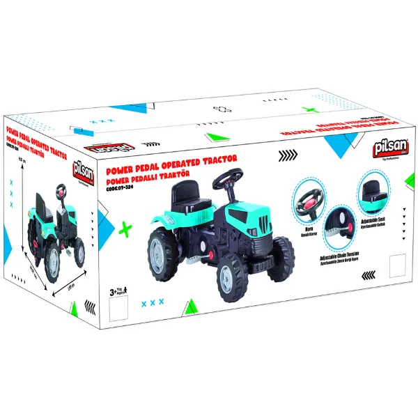 Tractor albastru cu pedale