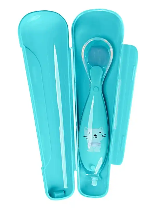 Синяя силиконовая ложка с подставкой, U-Grow
