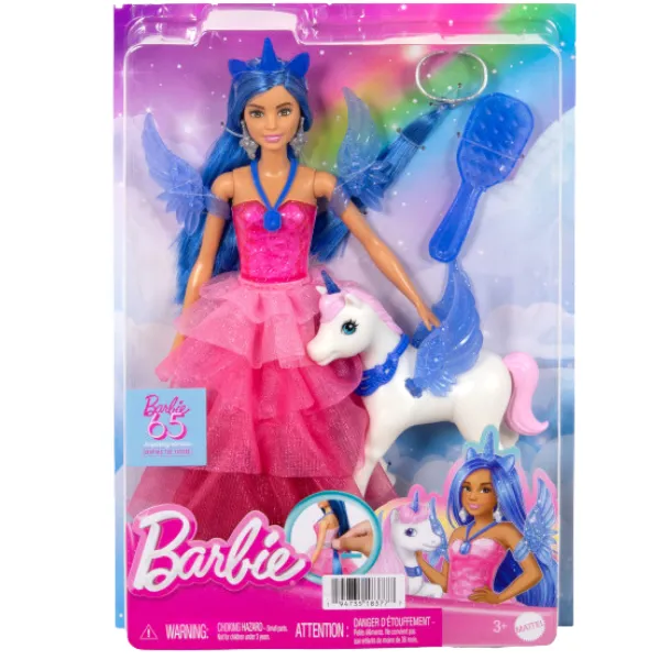 Set de joacă de colecție „Barbie cu Unicorn”, cu accesorii
