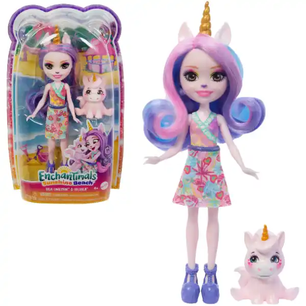Papusa Enchantimals "Ulia Unicorn și Pacifica"
