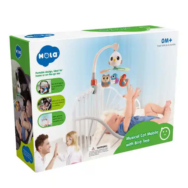 Музыкальная игрушка для детской кроватки «Карусель с птичками»