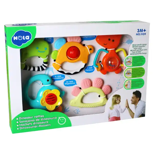 Набор погремушек "Динозавры", 5 моделей