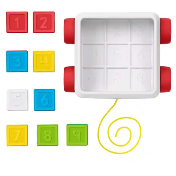 Jucărie de tras, cu set de construcție, 9 elem.