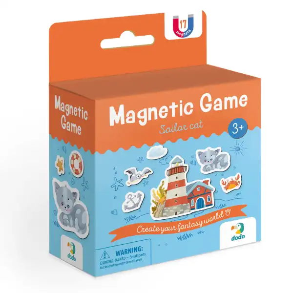 Joc magnetic „Pisicuța marinar”, 17 elem.