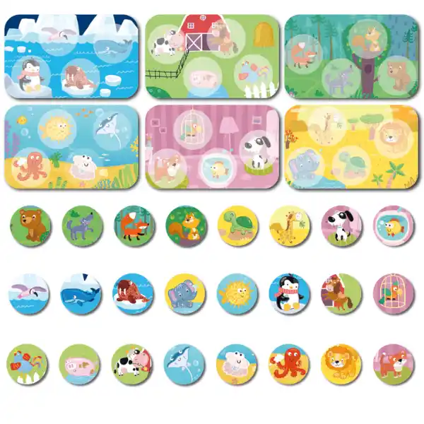 Joc de masă loto „Animalele și habitatele lor”